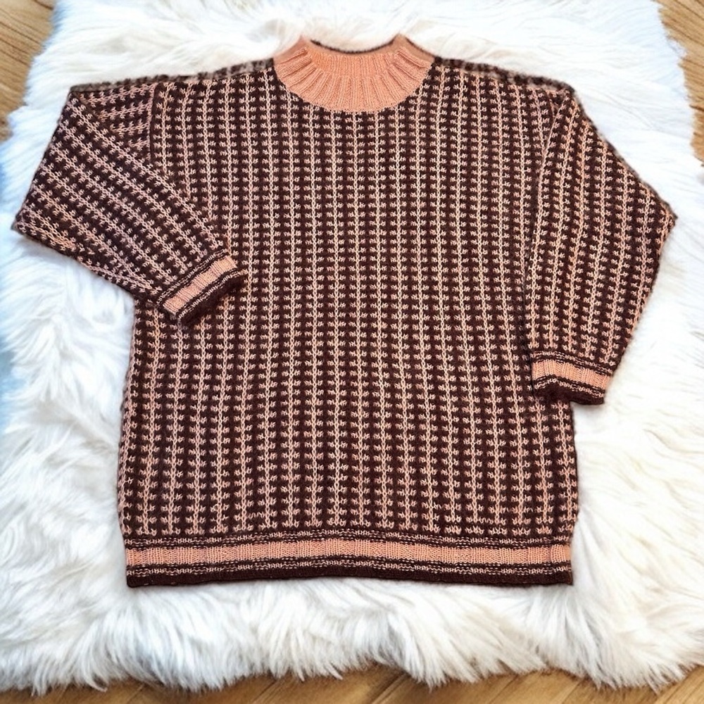 Vintage Woods & Gray Mohair Blend Fuzzy Sweater
